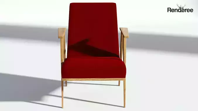 Retro Red Fabric Armchair