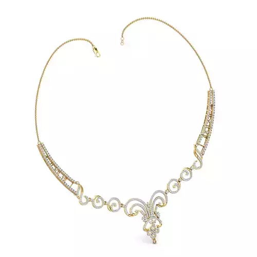 Women necklace-earrings set 3dm stl render detail