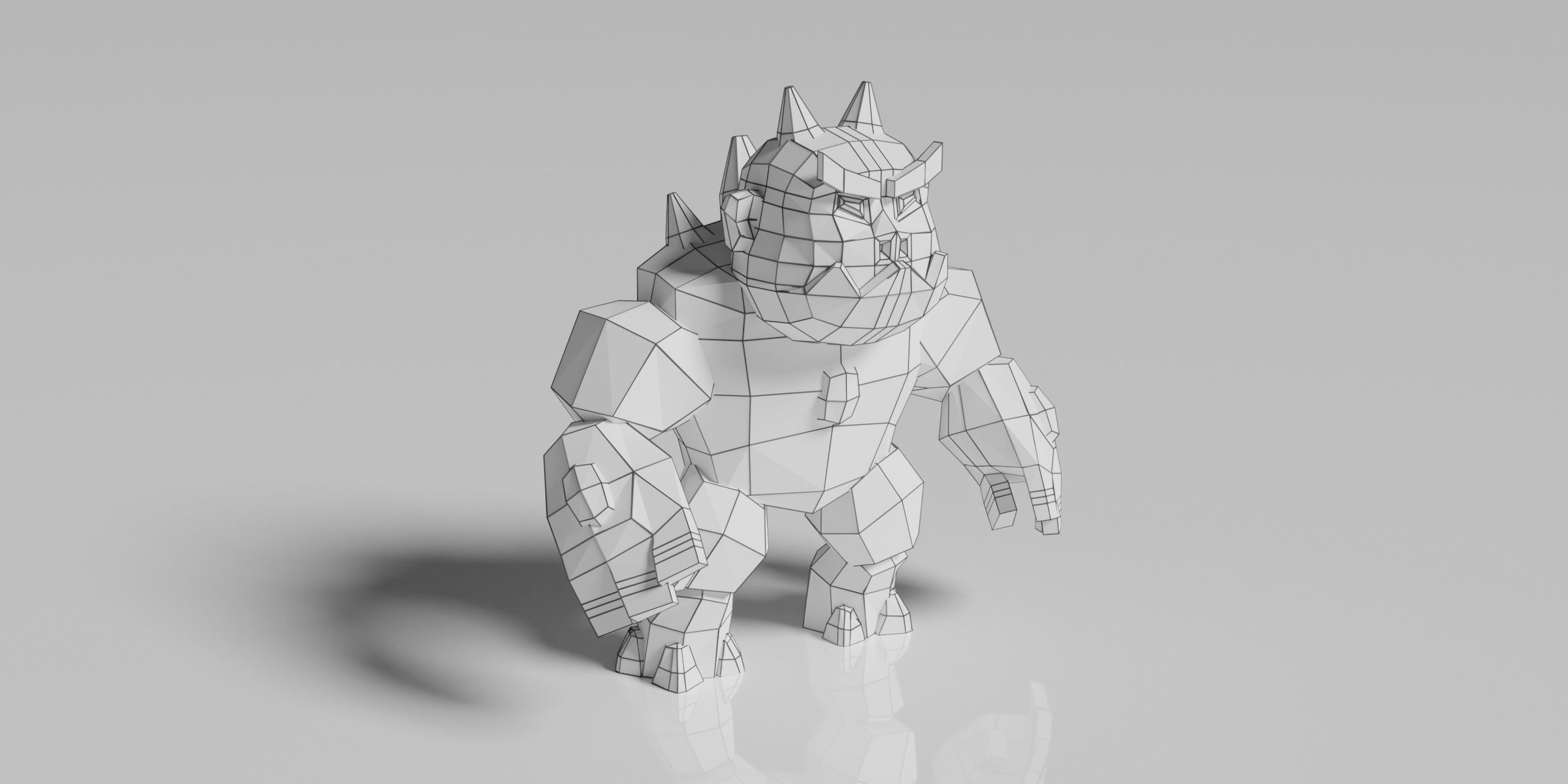 Golem Warrior Low-poly 3D model_11
