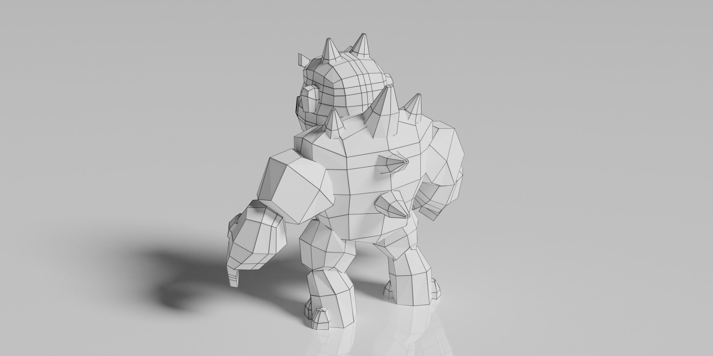 Golem Warrior Low-poly 3D model_12
