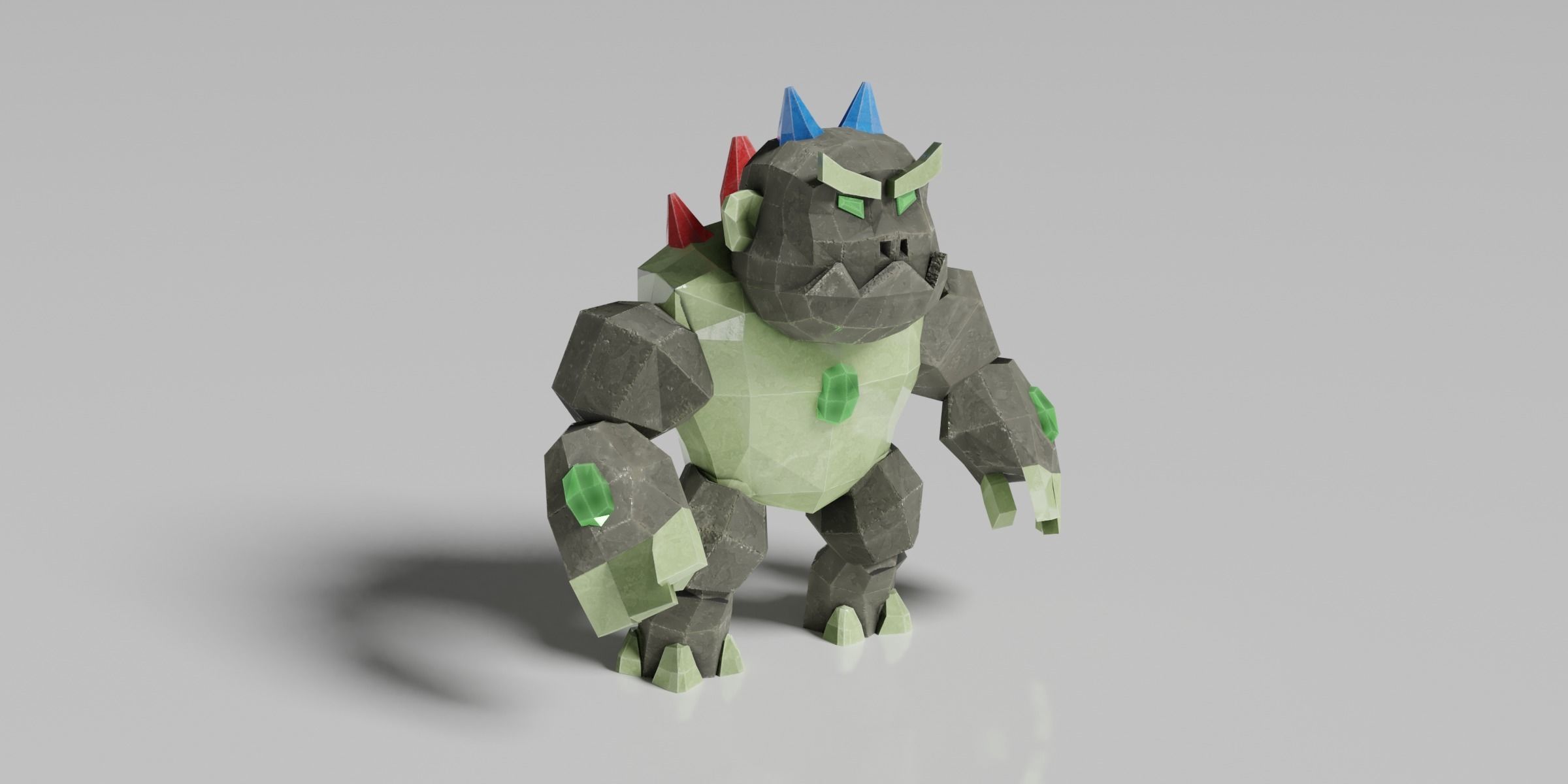 Golem Warrior Low-poly 3D model_3