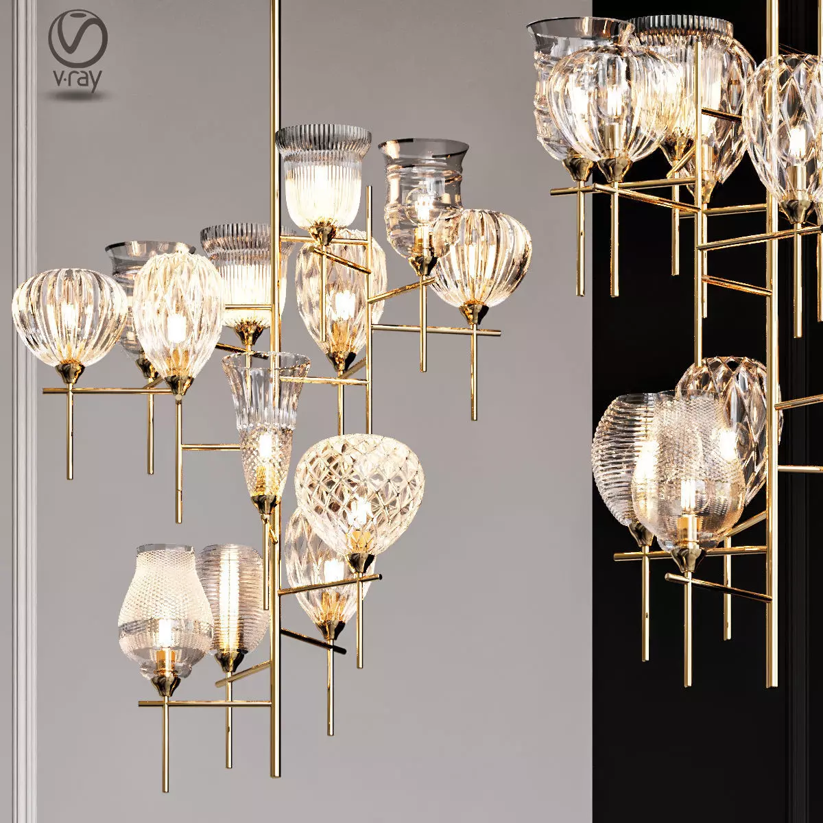 Chair Small Modern Chandeliers 3D model_0