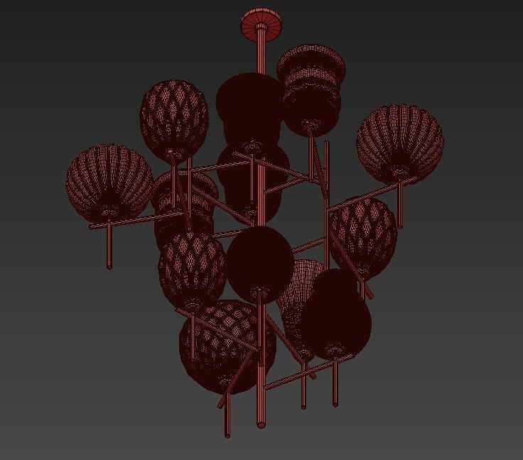 Chair Small Modern Chandeliers 3D model_4