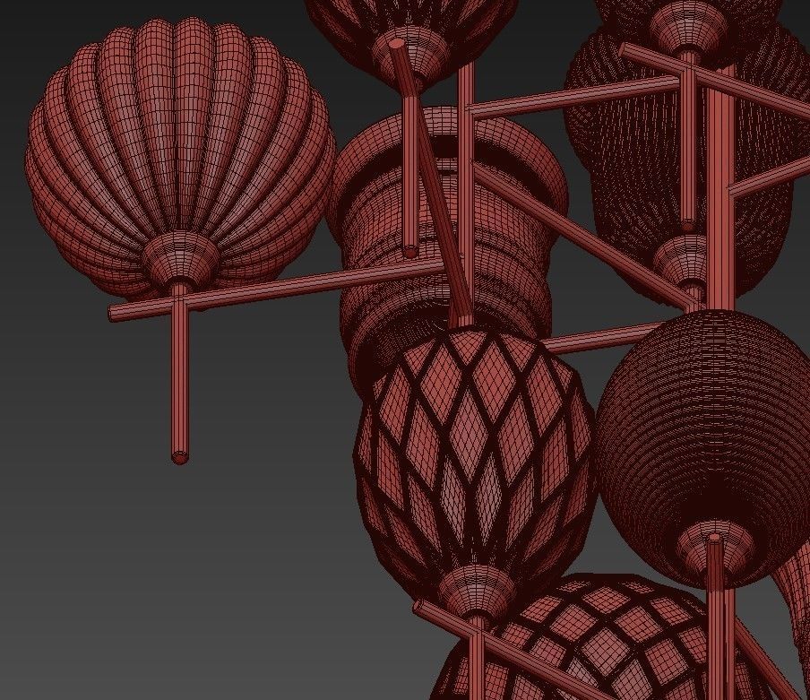 Chair Small Modern Chandeliers 3D model_8