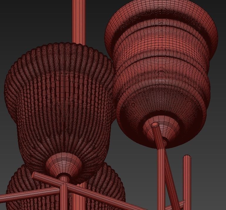 Chair Small Modern Chandeliers 3D model_6