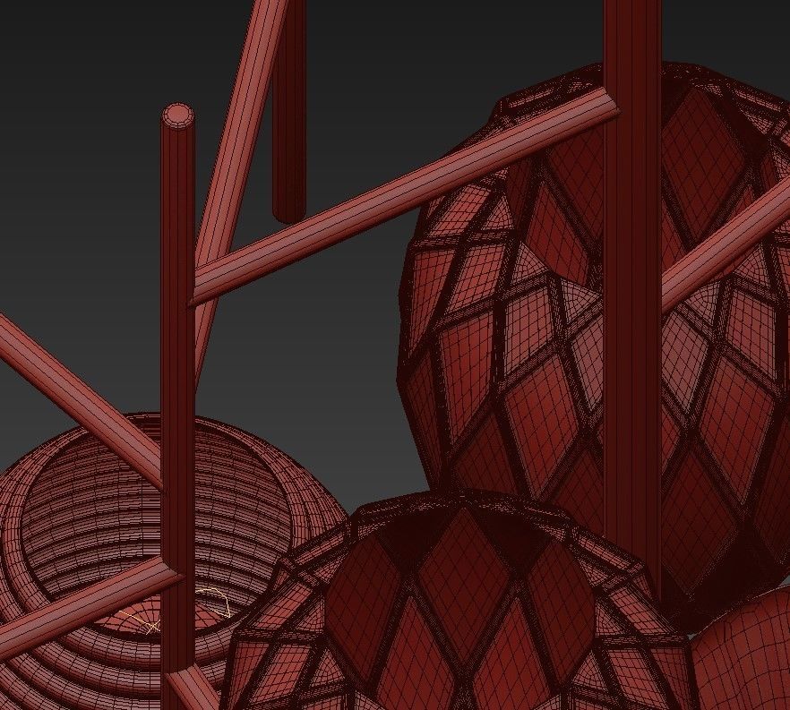 Chair Small Modern Chandeliers 3D model_5