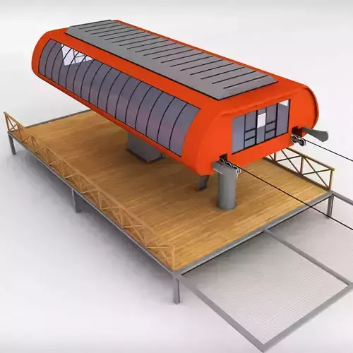 Ski lift station 3D model