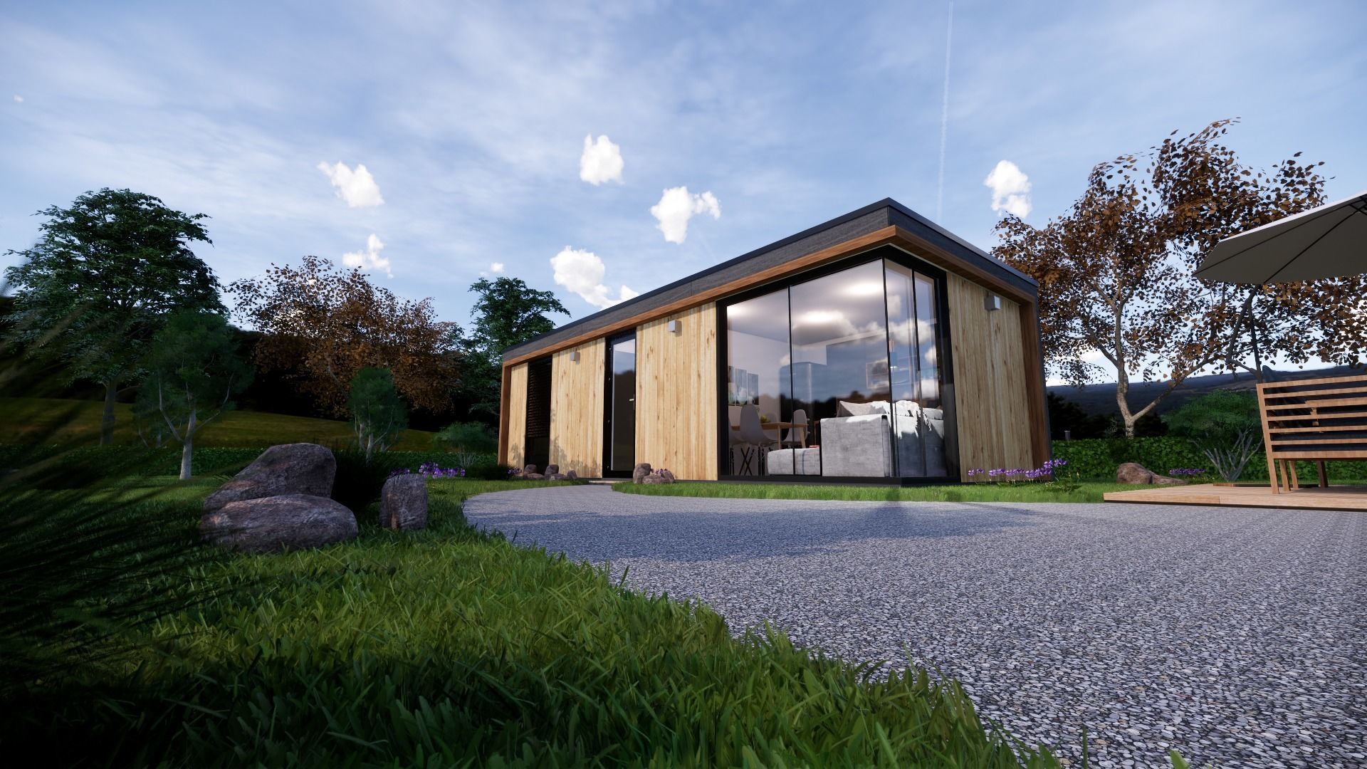 modern mobile home tiny house vacation house on 32m2 ZARA 32 Low-poly 3D model_10