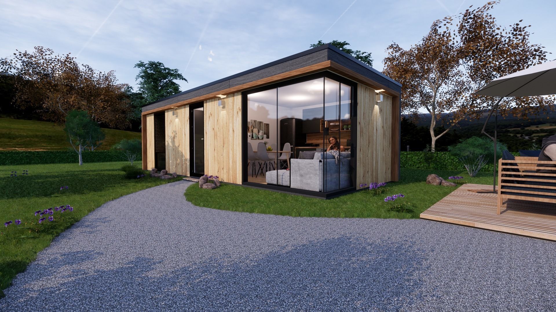 modern mobile home tiny house vacation house on 32m2 ZARA 32 Low-poly 3D model_7