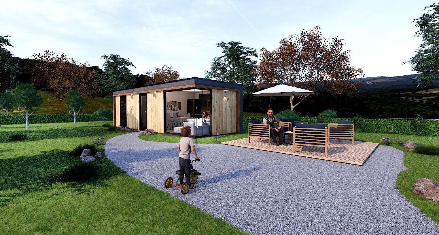 modern mobile home tiny house vacation house on 32m2 ZARA 32 Low-poly 3D model_8