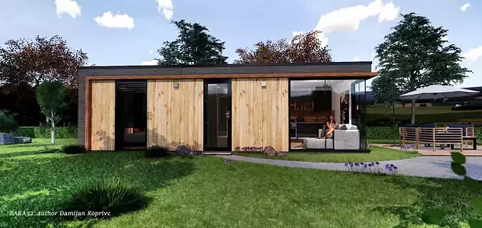 modern mobile home tiny house vacation house on 32m2 ZARA 32