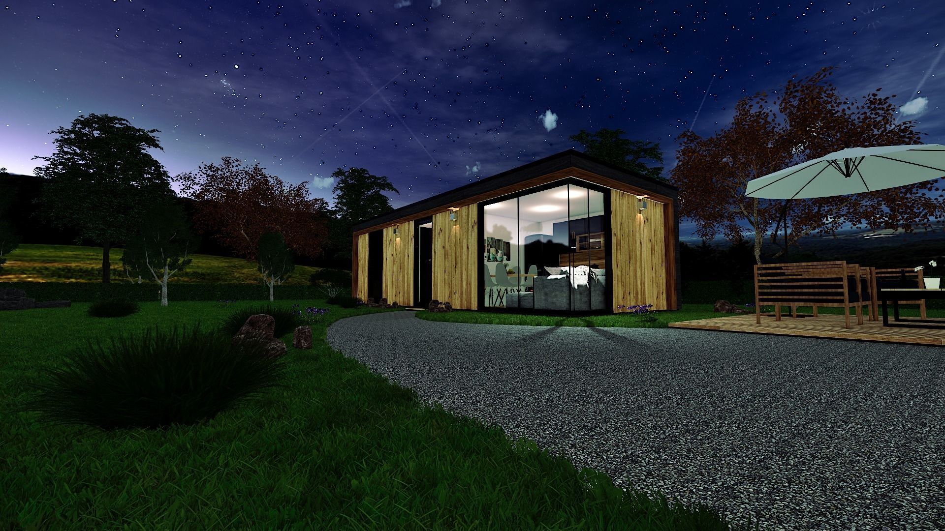 modern mobile home tiny house vacation house on 32m2 ZARA 32 Low-poly 3D model_11