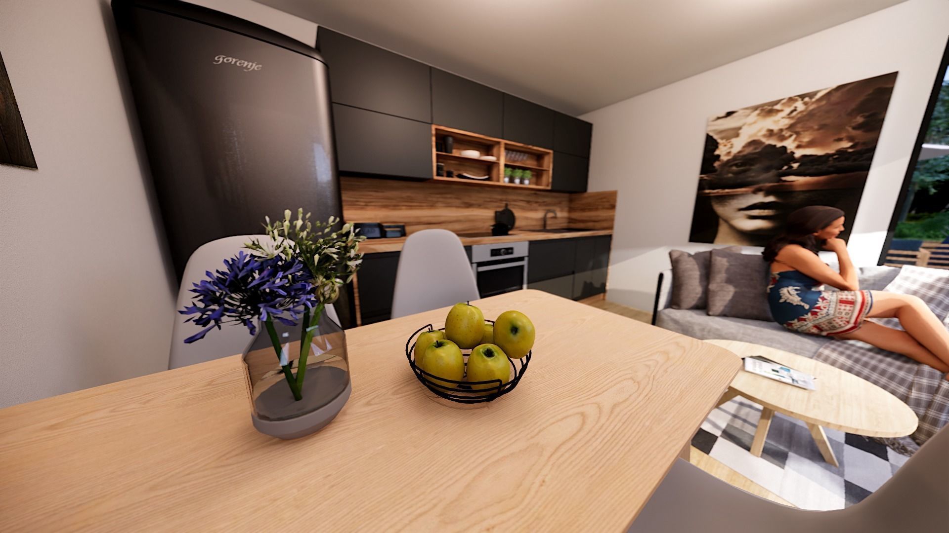 modern mobile home tiny house vacation house on 32m2 ZARA 32 Low-poly 3D model_5