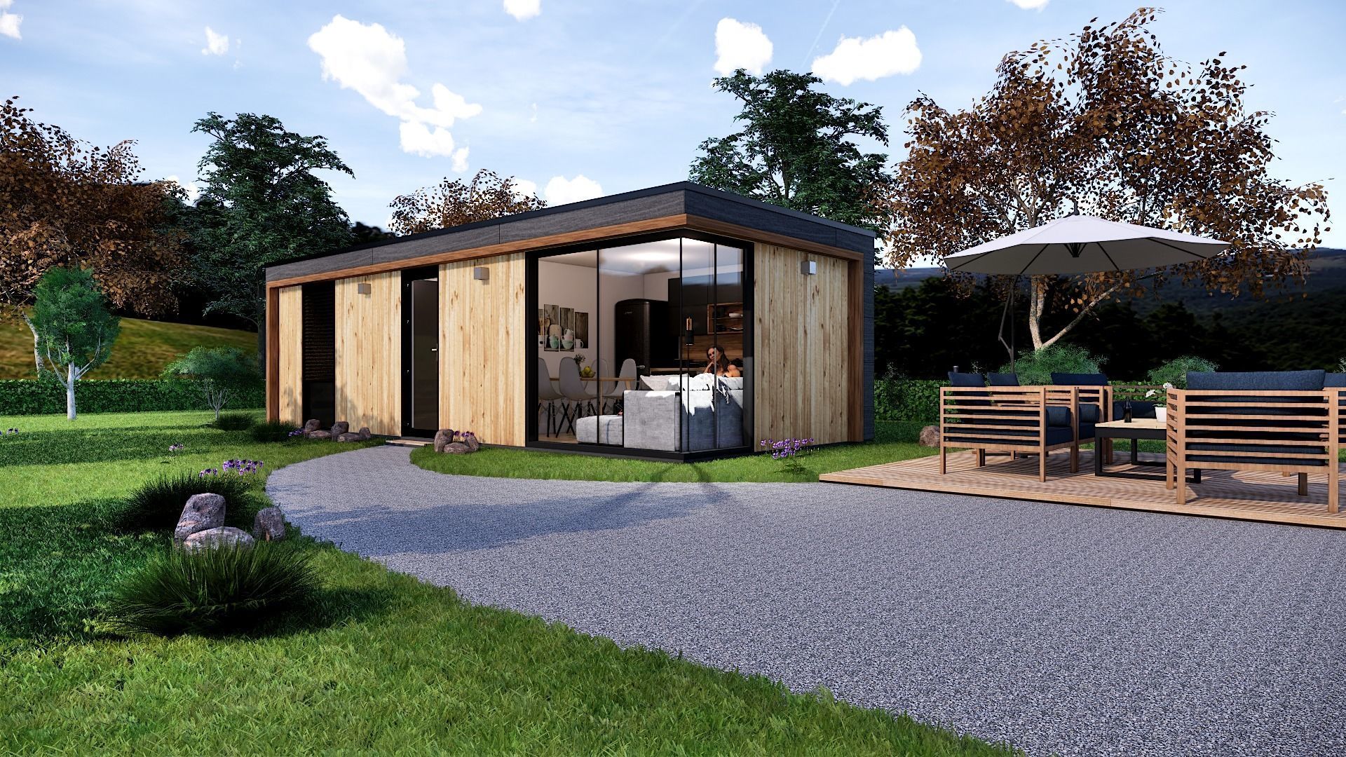 modern mobile home tiny house vacation house on 32m2 ZARA 32 Low-poly 3D model_3