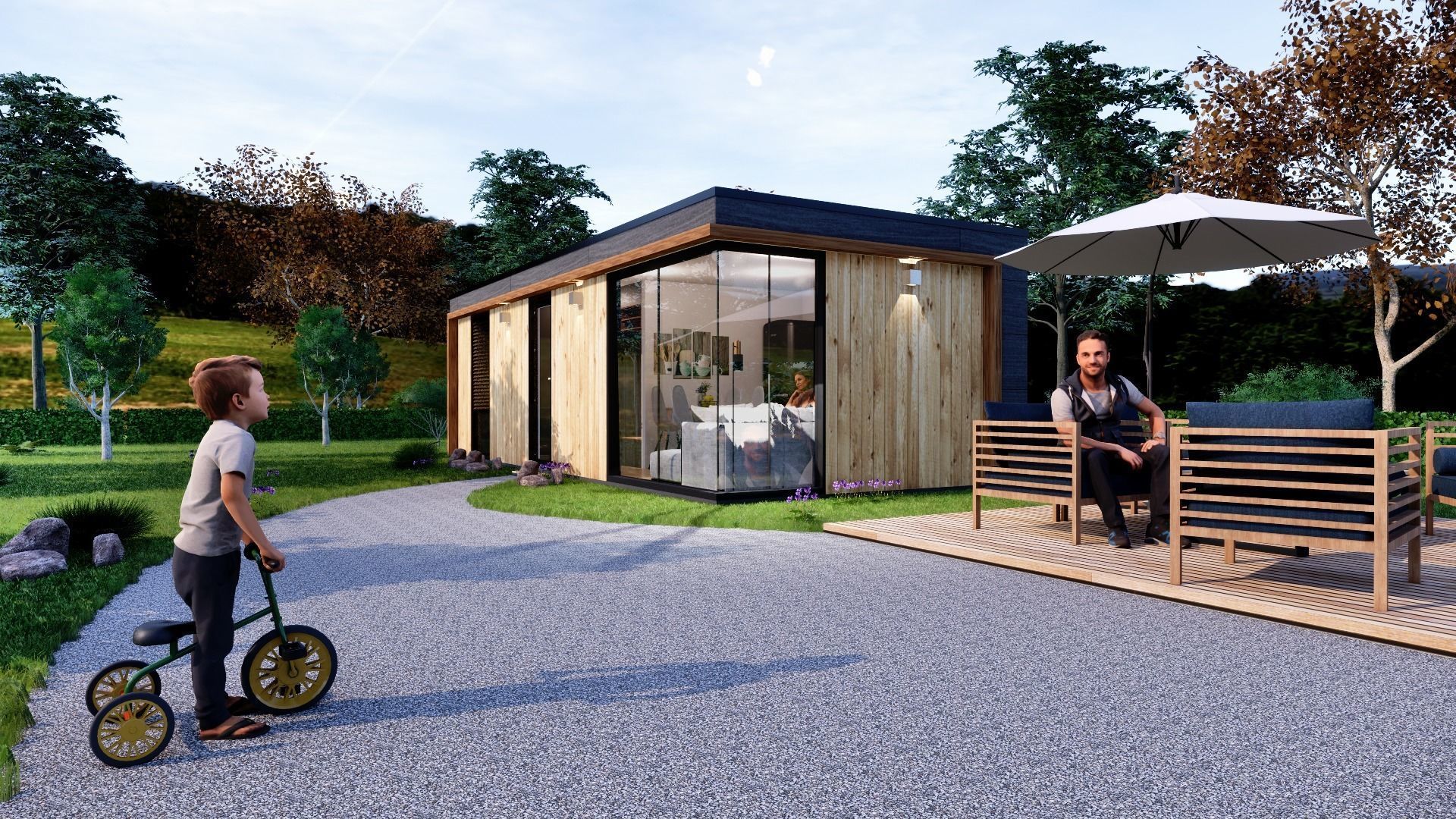 modern mobile home tiny house vacation house on 32m2 ZARA 32 Low-poly 3D model_13