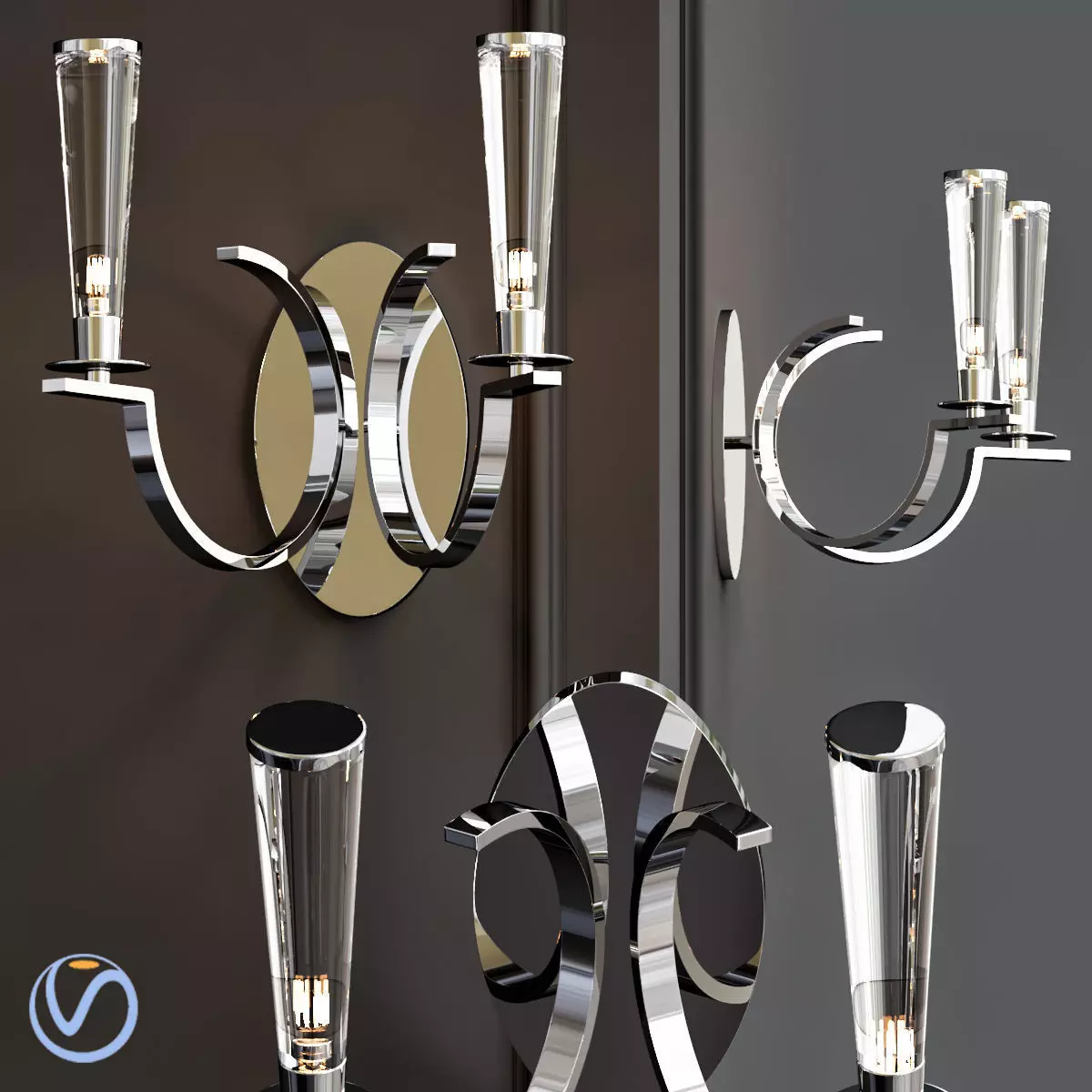 Cromo Wall Sconce 3D model_0