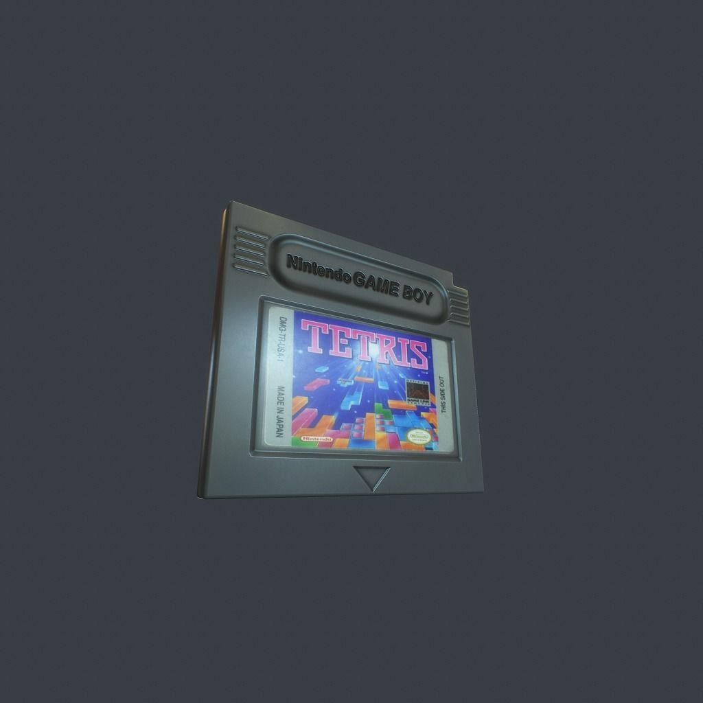 GameBoy old nintendo game console Low-poly 3D model_21