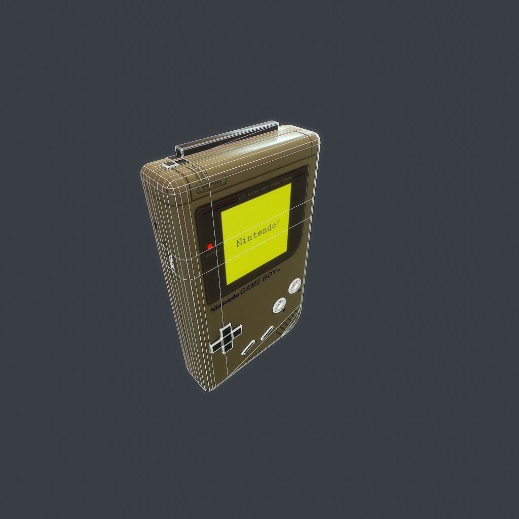 GameBoy old nintendo game console Low-poly 3D model_26