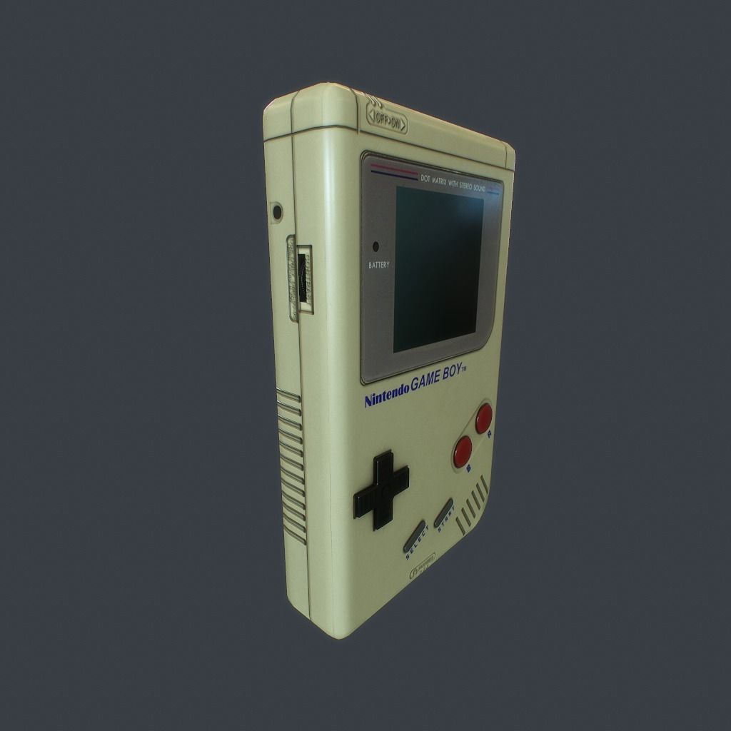 GameBoy old nintendo game console Low-poly 3D model_6