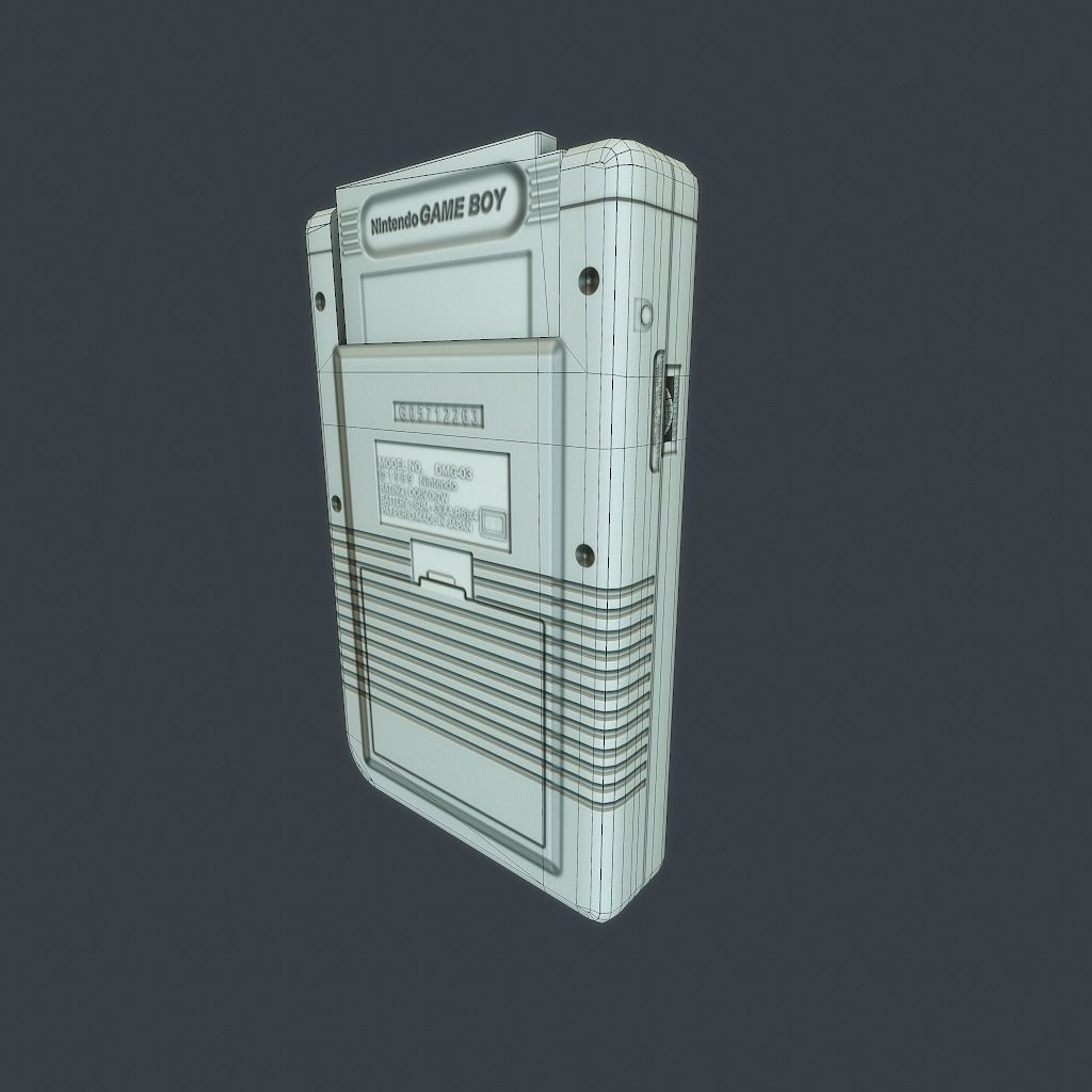 GameBoy old nintendo game console Low-poly 3D model_30