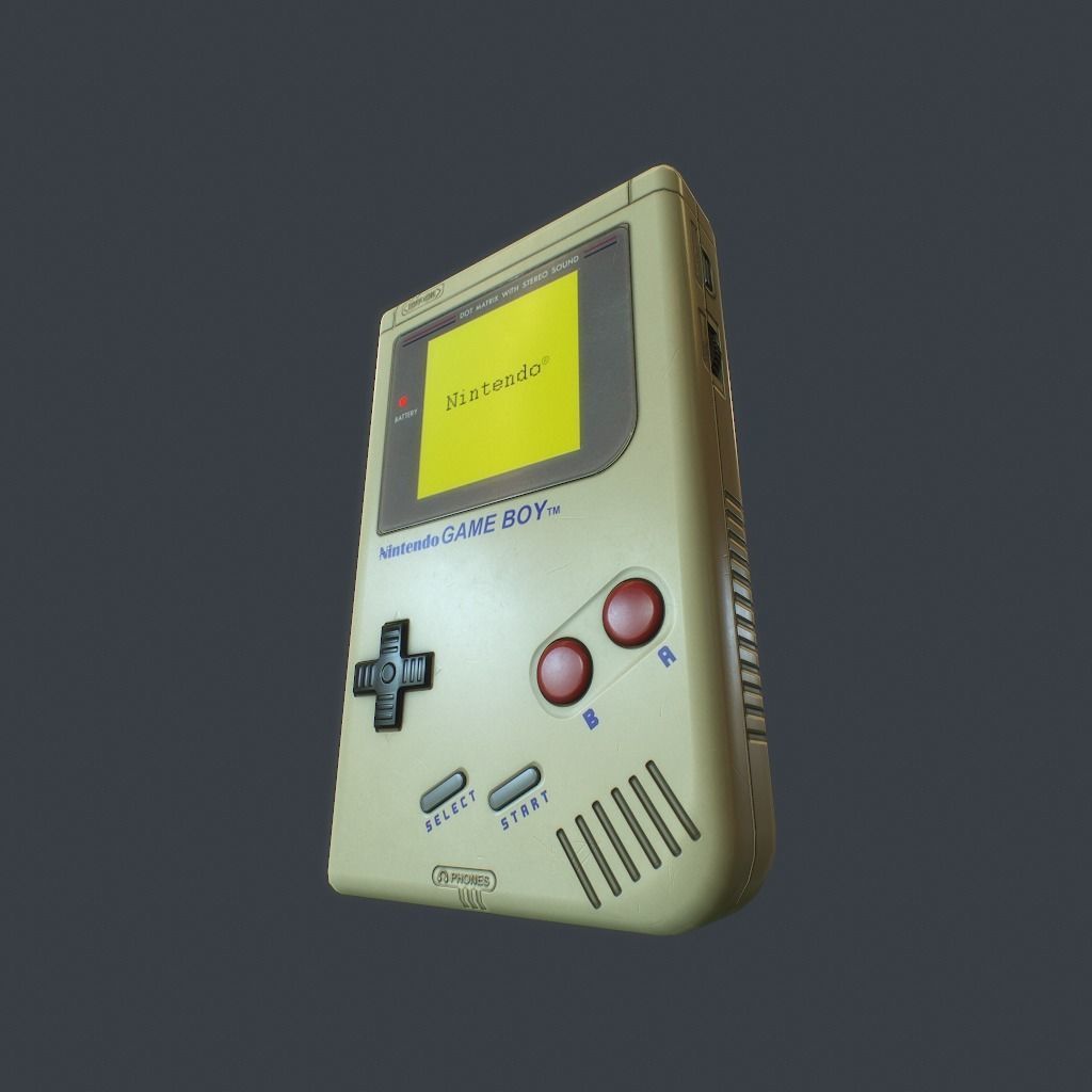 GameBoy old nintendo game console Low-poly 3D model_12