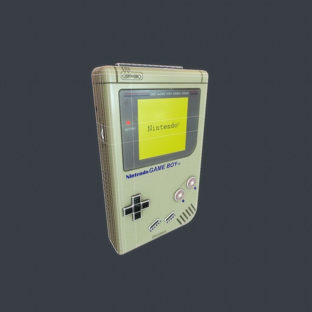 GameBoy old nintendo game console Low-poly 3D model_23