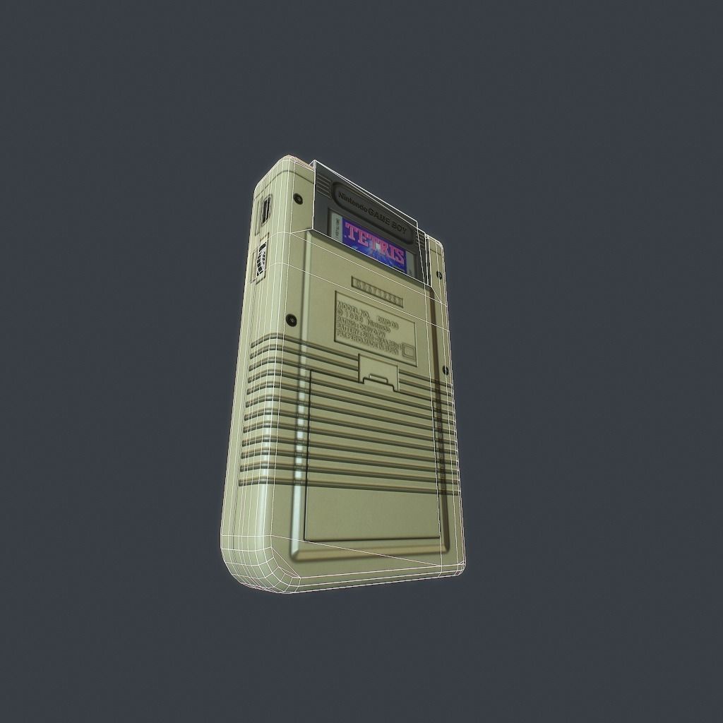 GameBoy old nintendo game console Low-poly 3D model_25
