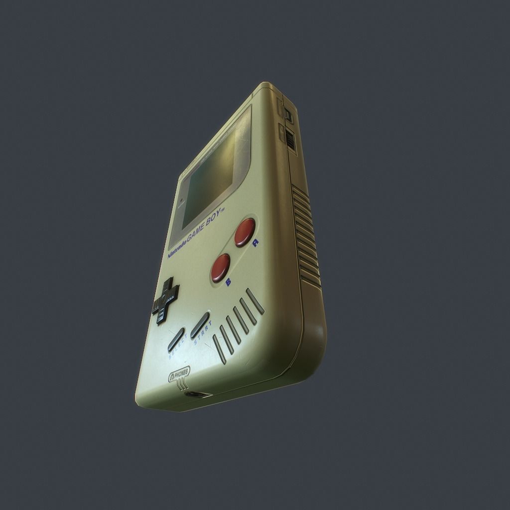 GameBoy old nintendo game console Low-poly 3D model_5
