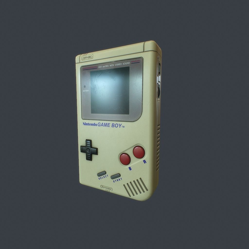 GameBoy old nintendo game console Low-poly 3D model_3