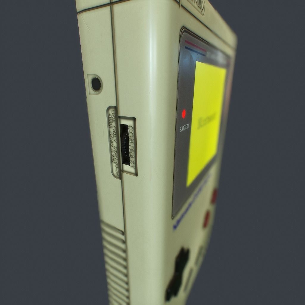 GameBoy old nintendo game console Low-poly 3D model_16