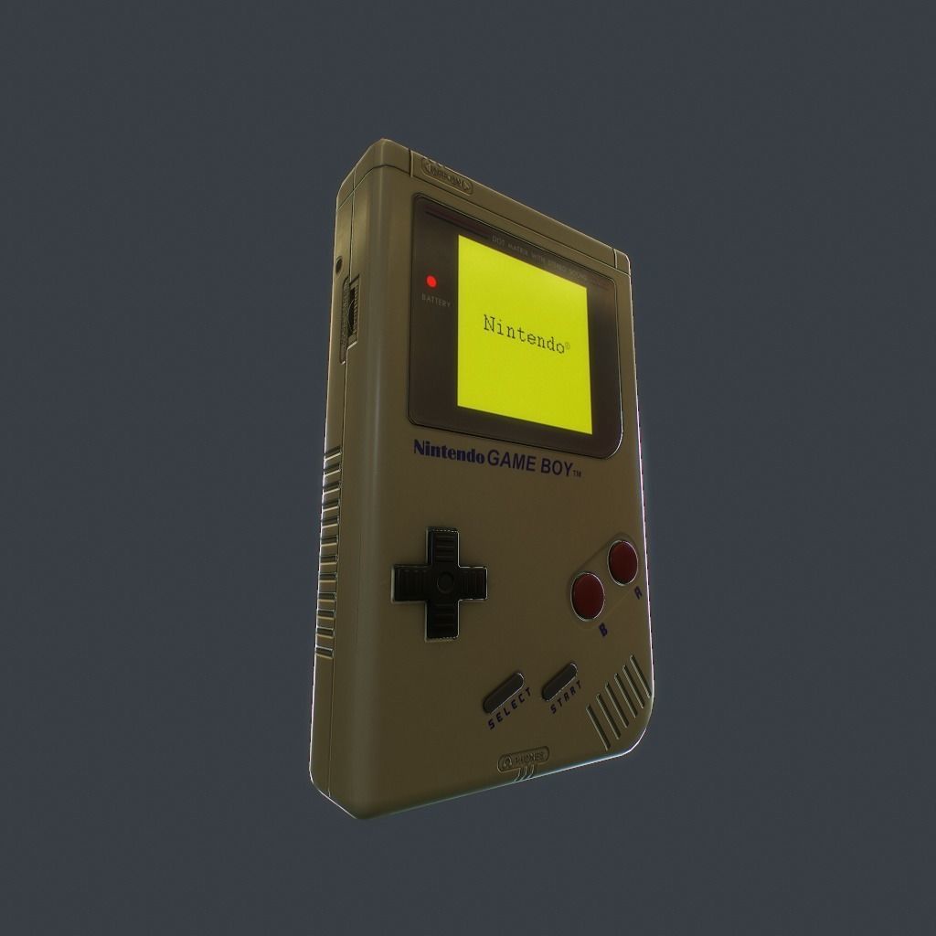 GameBoy old nintendo game console Low-poly 3D model_14