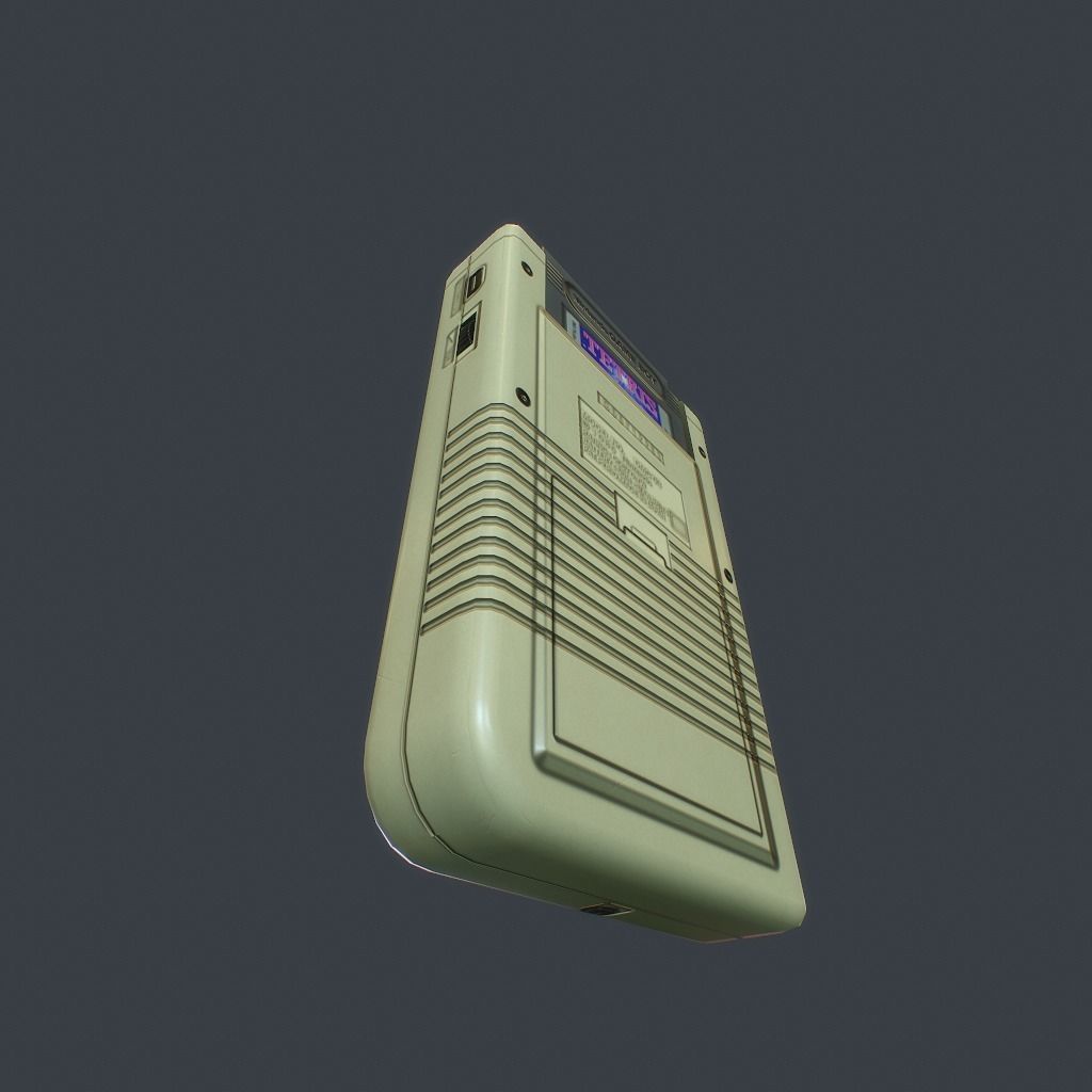 GameBoy old nintendo game console Low-poly 3D model_10