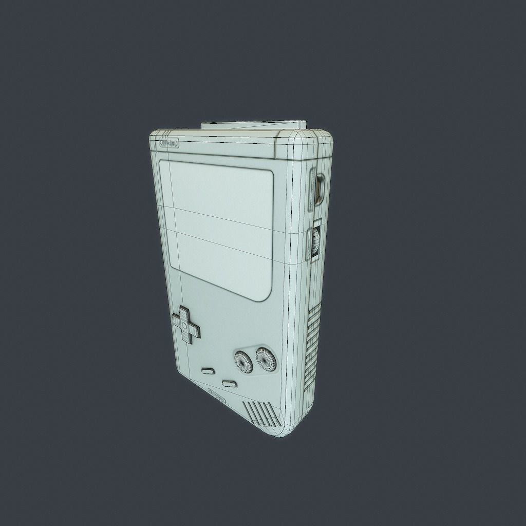 GameBoy old nintendo game console Low-poly 3D model_29