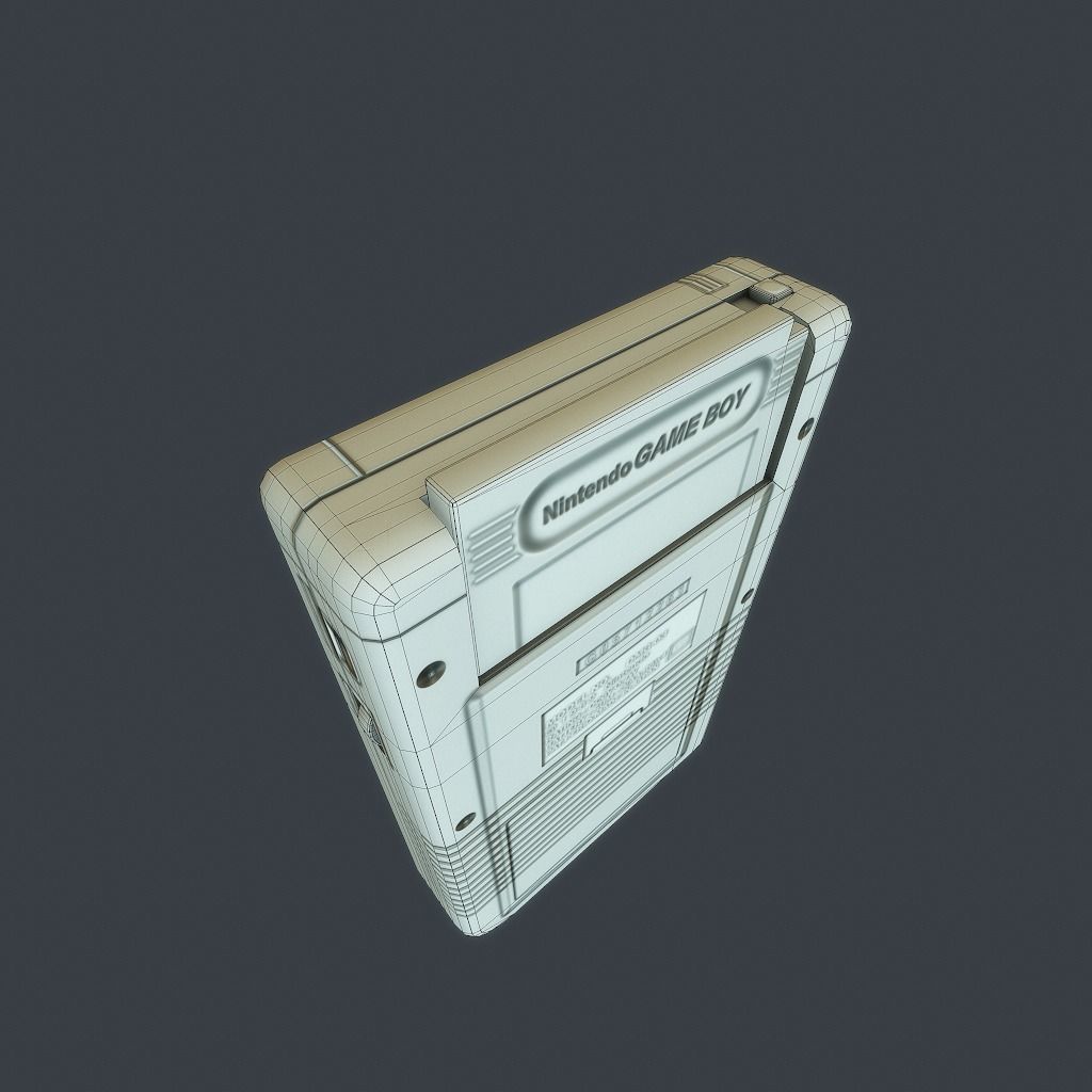 GameBoy old nintendo game console Low-poly 3D model_33