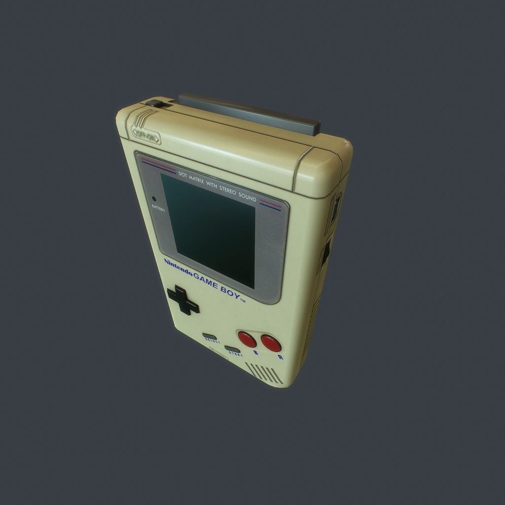 GameBoy old nintendo game console Low-poly 3D model_4