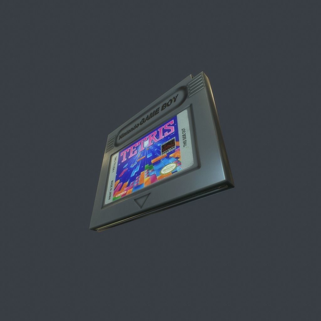GameBoy old nintendo game console Low-poly 3D model_22