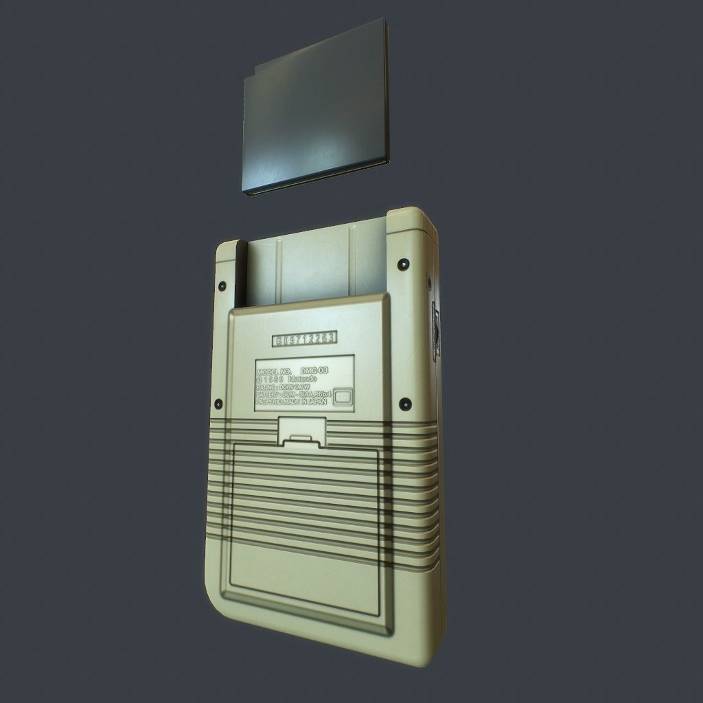 GameBoy old nintendo game console Low-poly 3D model_19