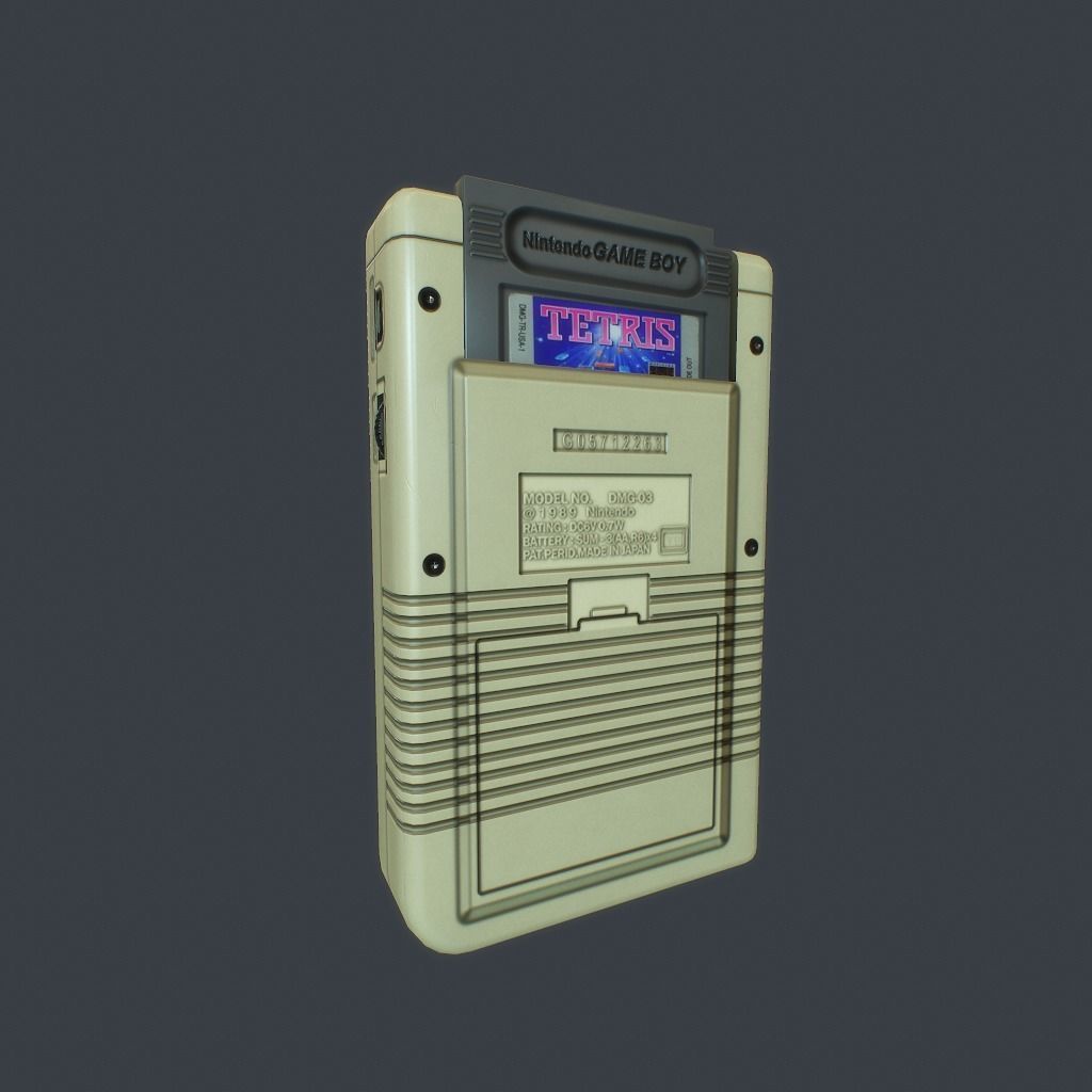 GameBoy old nintendo game console Low-poly 3D model_8