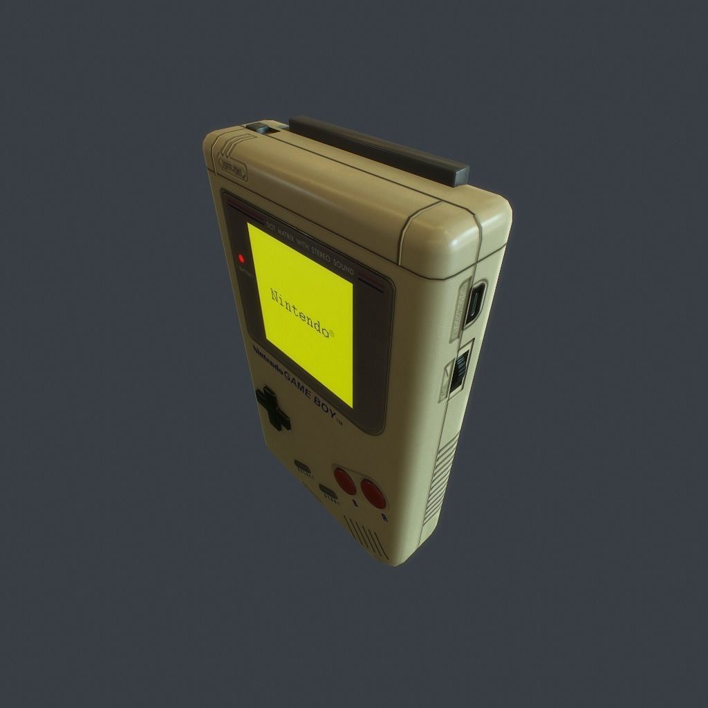 GameBoy old nintendo game console Low-poly 3D model_13