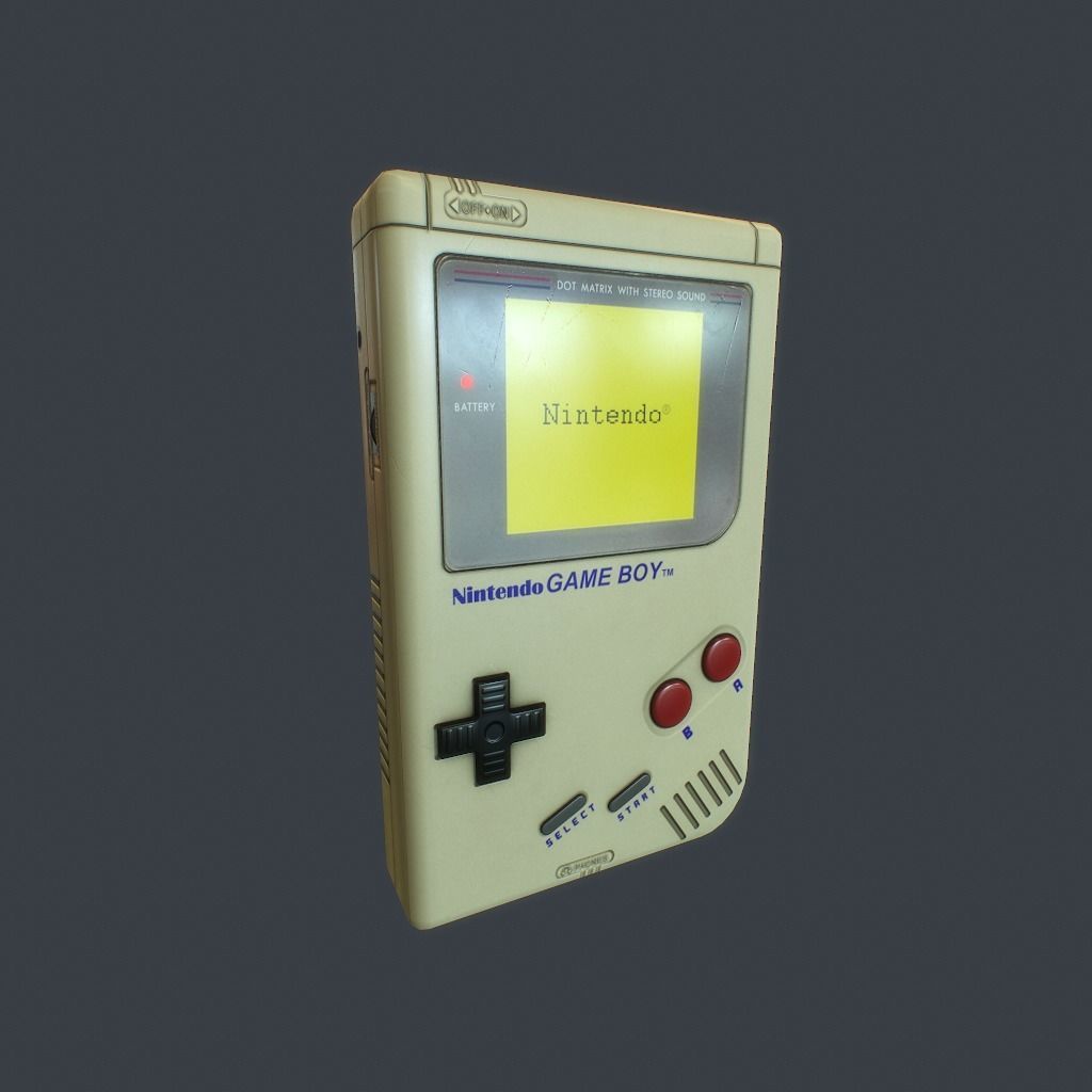 GameBoy old nintendo game console Low-poly 3D model_11