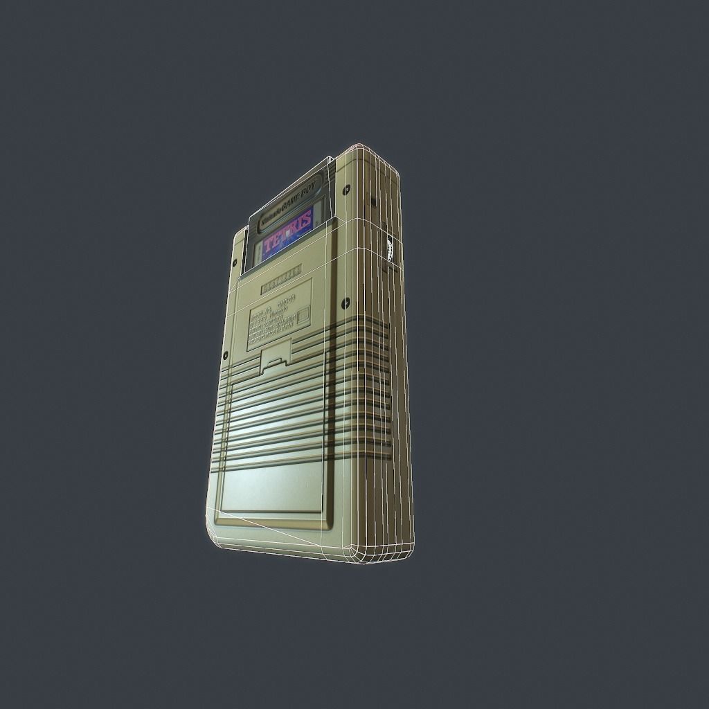 GameBoy old nintendo game console Low-poly 3D model_27