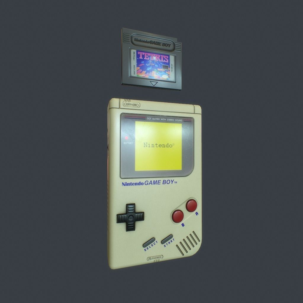 GameBoy old nintendo game console Low-poly 3D model_18