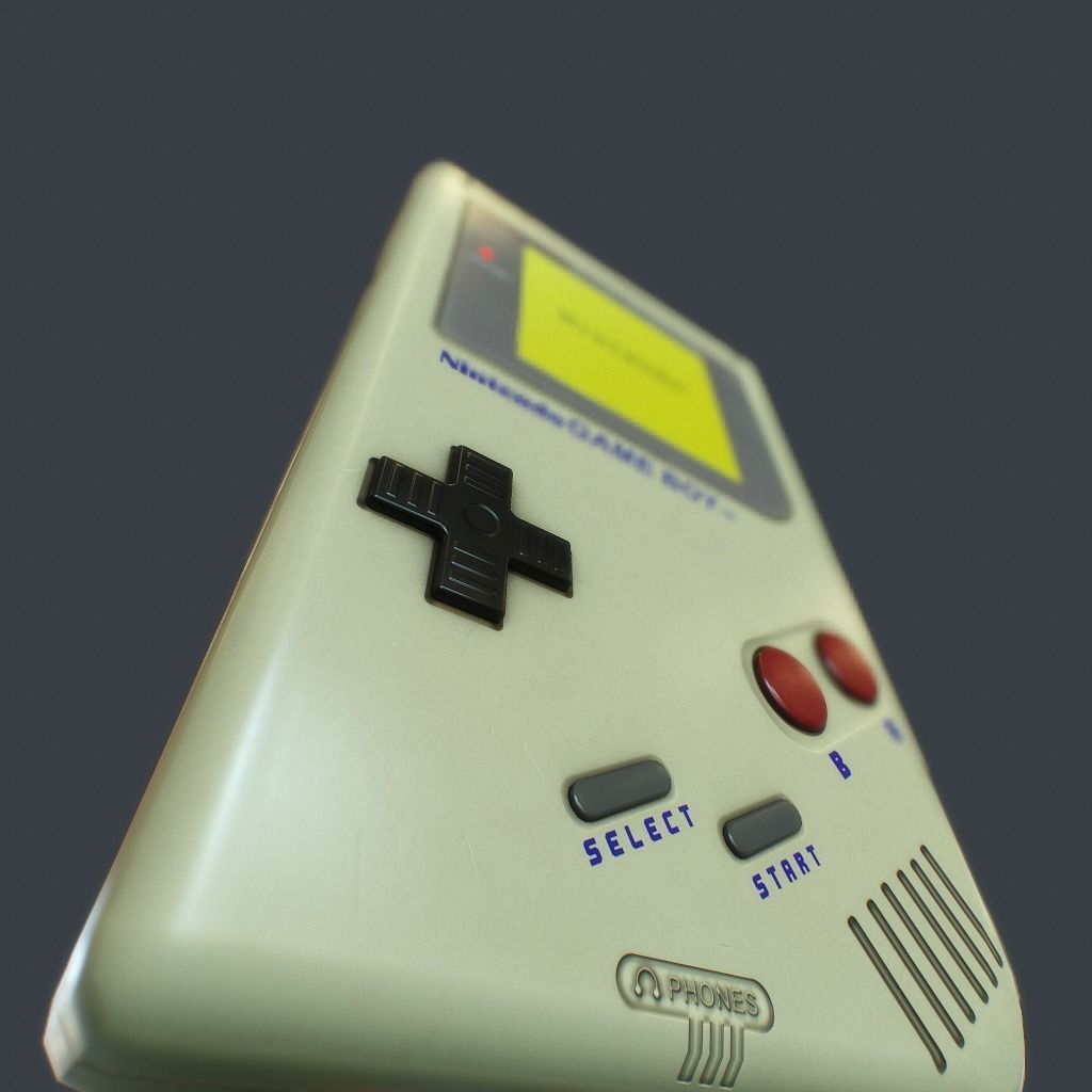GameBoy old nintendo game console Low-poly 3D model_15