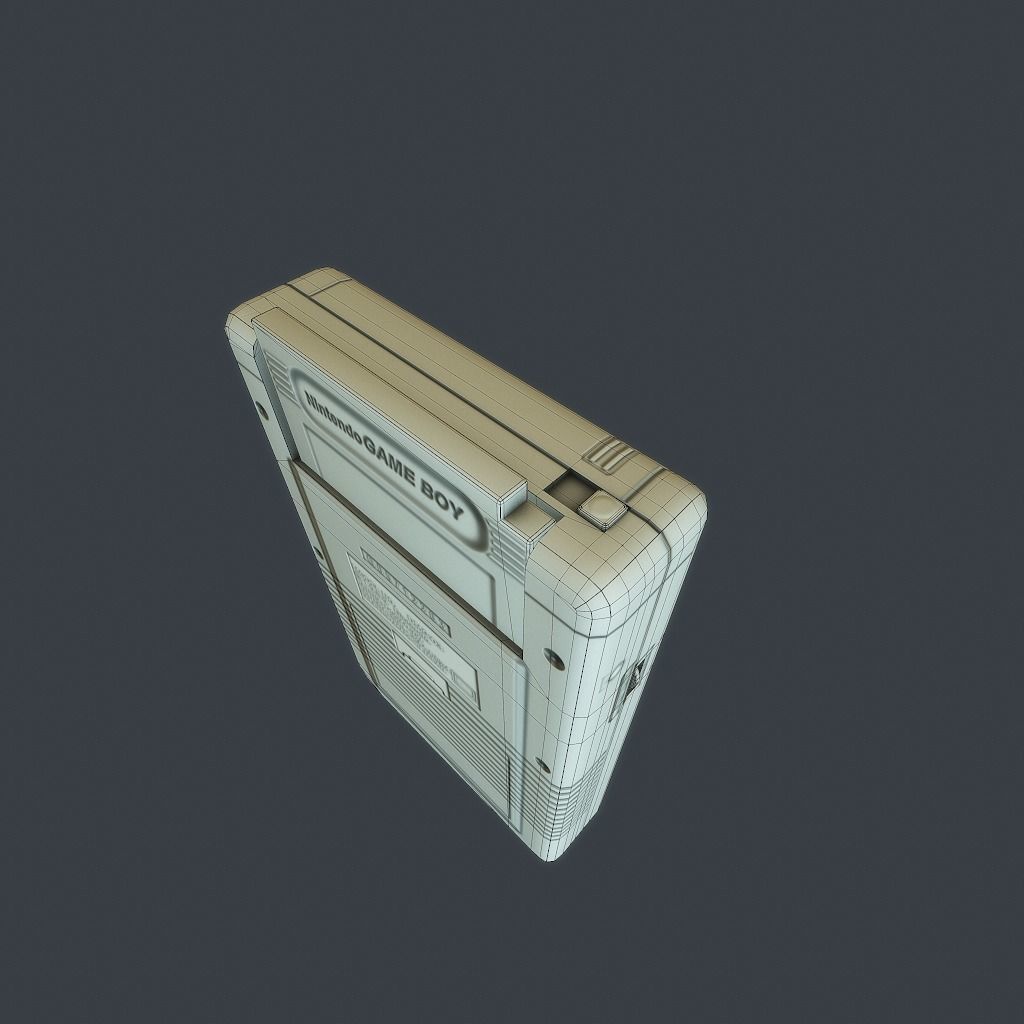 GameBoy old nintendo game console Low-poly 3D model_32