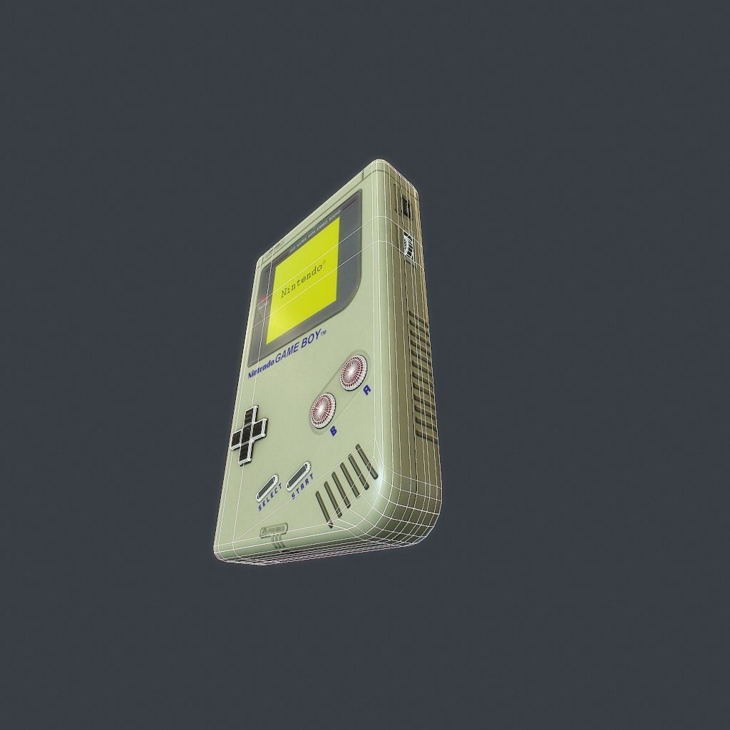 GameBoy old nintendo game console Low-poly 3D model_24