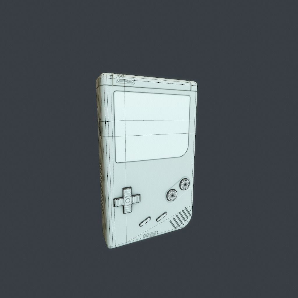 GameBoy old nintendo game console Low-poly 3D model_28