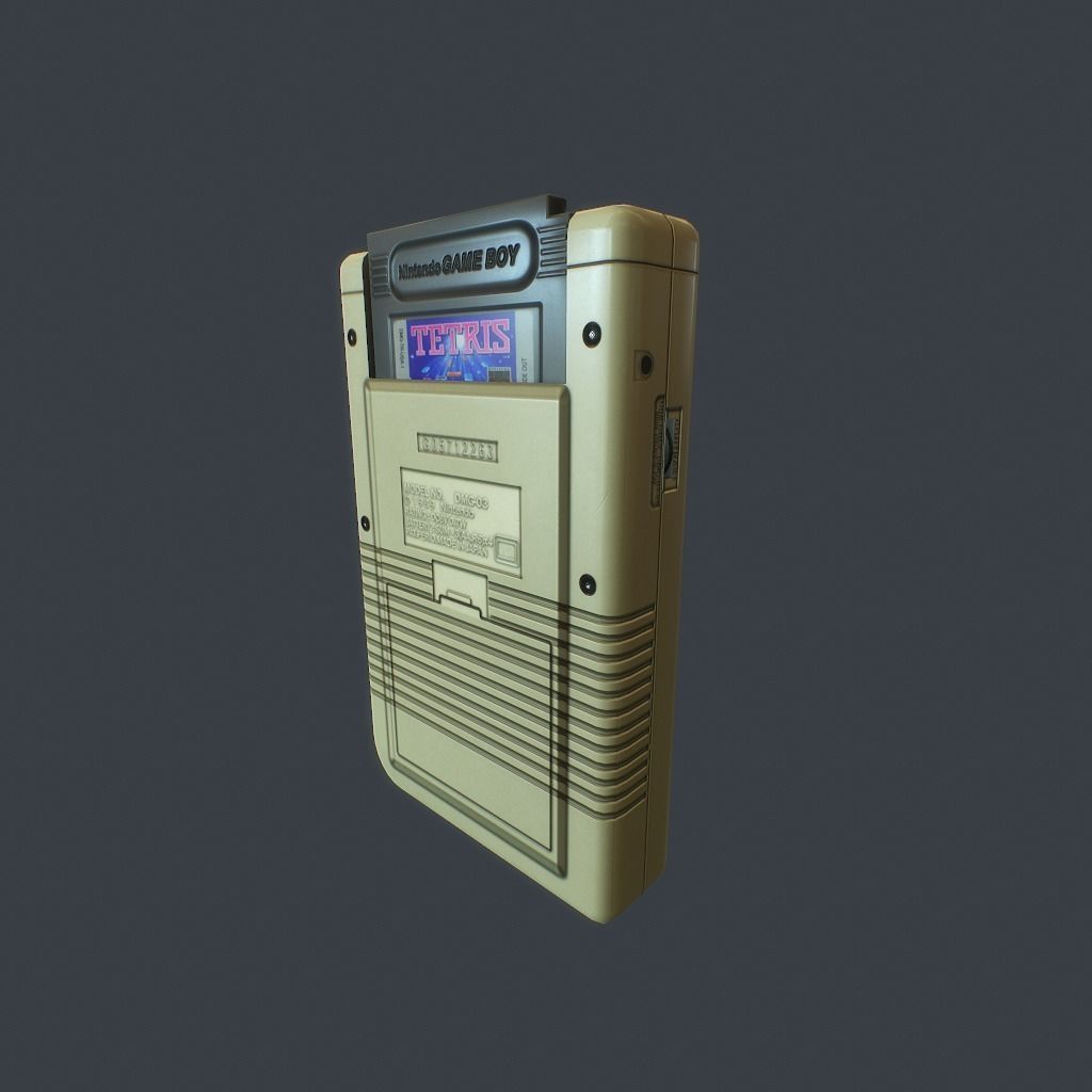 GameBoy old nintendo game console Low-poly 3D model_7