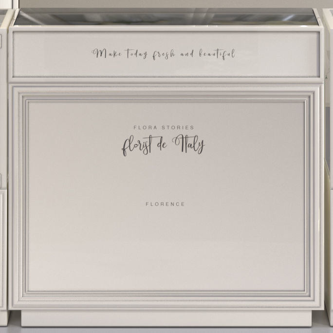 Classic Interior Flower Florist Store Shop Cart Market display 3D model_25