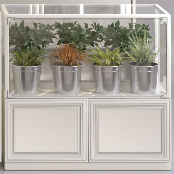 Classic Interior Flower Florist Store Shop Cart Market display 3D model_24