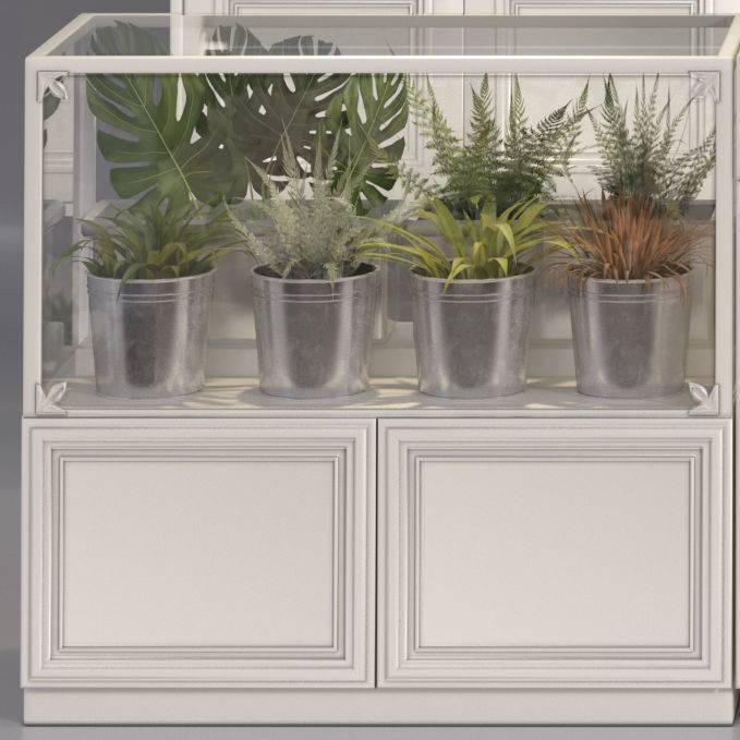 Classic Interior Flower Florist Store Shop Cart Market display 3D model_20